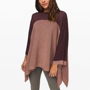 Lululemon OS It All Lines Up Garnet Spanish Oak Oversized Poncho Sweater Y6
